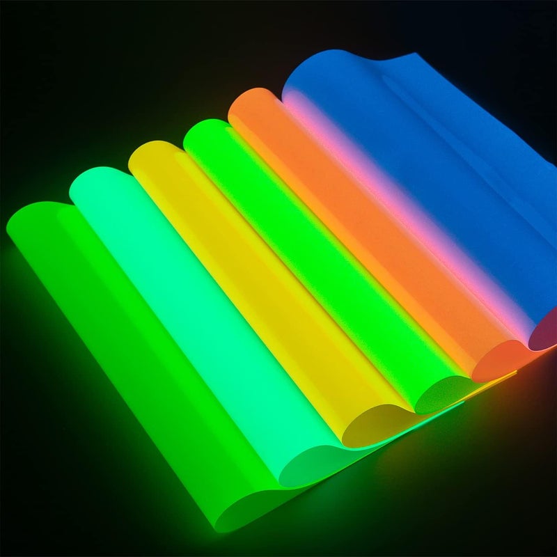 TransWonder Glow in The Dark Heat Transfer Vinyl - 10PCS Glow in The Dark Vinyl Iron on Vinyl for Cricut T Shirts by - Image 2